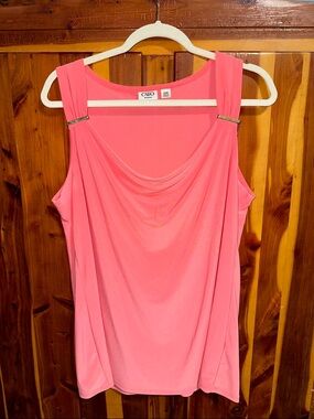 Cato Pink Draped Neck Sleeveless Tank Top